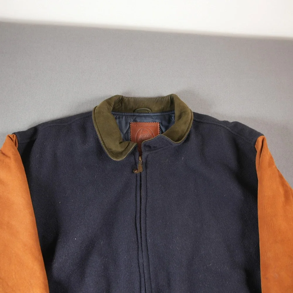 VTG USA Golden Bear Varsity Bomber Wool Leather Men Jacket XXL University Retro